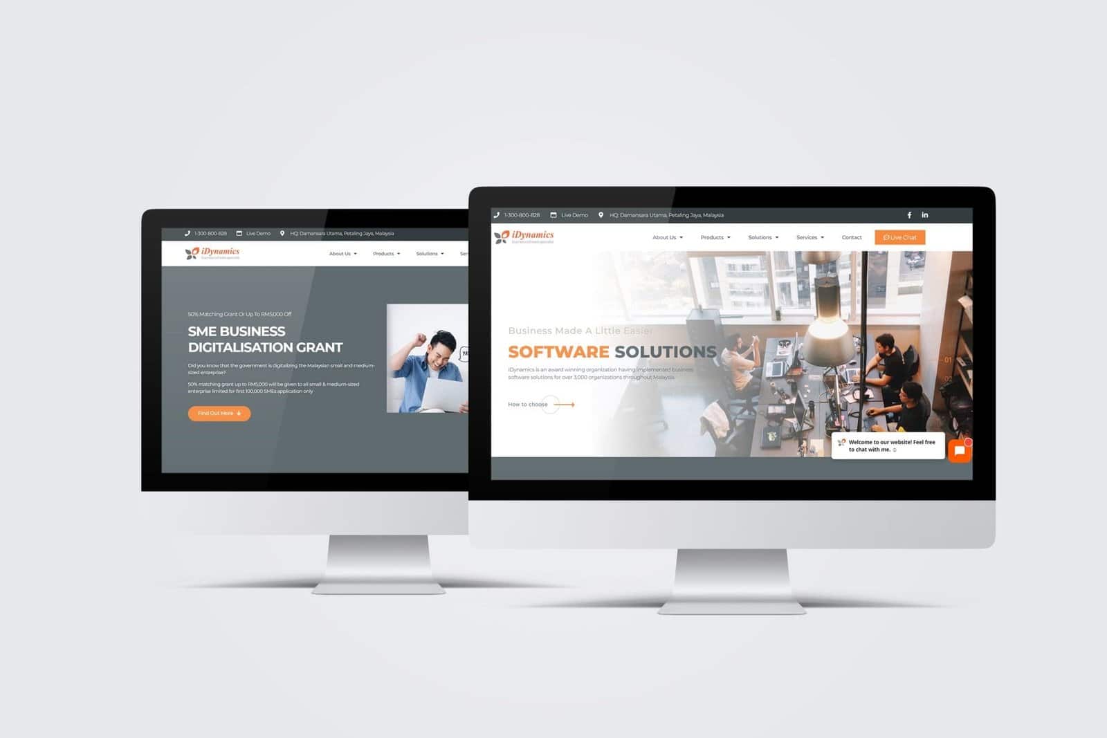iDynamics website design dekstop view by kokcreative