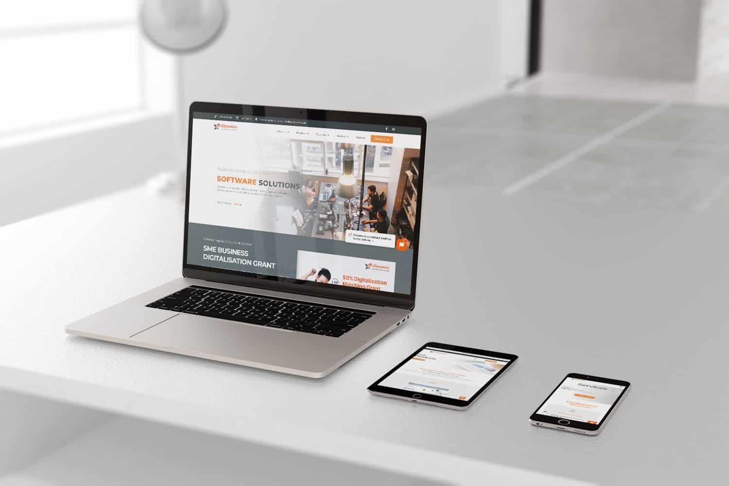 iDynamics website design dekstop view by kokcreative